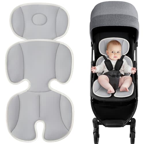 Baby Stroller Cooling Pad Universal Soft Cooler Pad Breathable Adjustable Car Seat Liner Detachable 2-Piece Cooling Cushion Fits Strollers, Car Seat, High Chair, Bassinet, Swing
