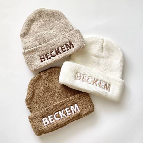 Embroidered Baby Beanie Hat, Personalized Hat for Babies, Kids Name Hat, Hat with Monogram, Fall Winter Outerwear, Unisex Children's Hat