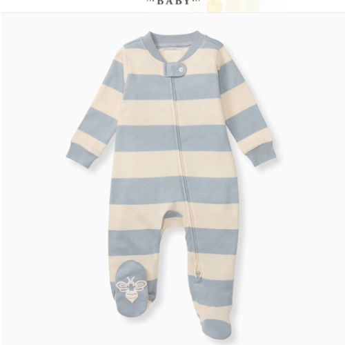 Rugby Stripe Organic Cotton Sleep & Play - Quarry – Burt's Bees Baby