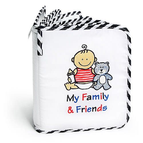 Genius Babies My First Photo Album of Family & Friends with Black White Soft Cover and Baby Safe Mirror