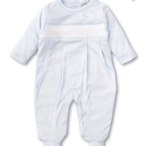 Hand Smocked CLB Charmed Blue Footie