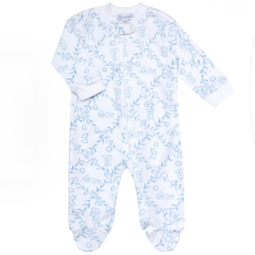 Blue Bears Trellace Zipper Footie