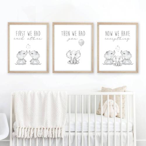 First We Had Each Other, Nursery Prints, Elephant Nursery Wall Decor, Nursery Decor, Elephant Nursery Prints, Gender Neutral Nursery Decor.