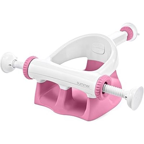 Summer by Ingenuity My Bath Seat for Sit-Up Baby Bathing, Sure & Secure Suction Cups, ASTM Safety Tested & Approved, Backrest for Assisted Sitting, Easy Setup & Storage, Pink