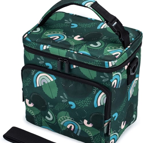 Insulated Breastmilk Cooler Bag With 3 Pockets - Waterproof Baby Bottle Cooler Bag Can Hold 6 Large 9 Ounce Bottles - The Perfect Tote Bottle Bag For Daycare, Nursing Moms, Travel - Feline Friends