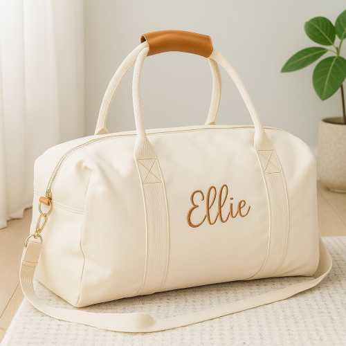 Personalised Duffle Bag, Custom Embroidered Overnight Bag, Monogrammed Weekender Bags, Gym Bag, Bridesmaid Travel Bag Gift for her