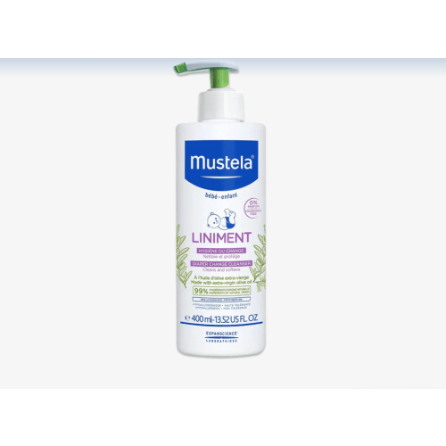 Mustela Liniment - No-Rinse Baby Cleanser for Diaper Change - with Extra Virgin Olive Oil - Fragrance-Free - 13.52 fl. Oz