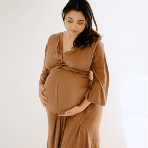 Amelia Labor & Postpartum Gown in Caramel