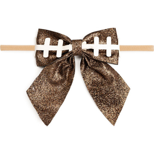 Football Bow Baby Headband, Brown