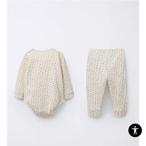 WAFFLE FLOWER BODYSUIT AND LEGGINGS PACK - Blue | ZARA United States