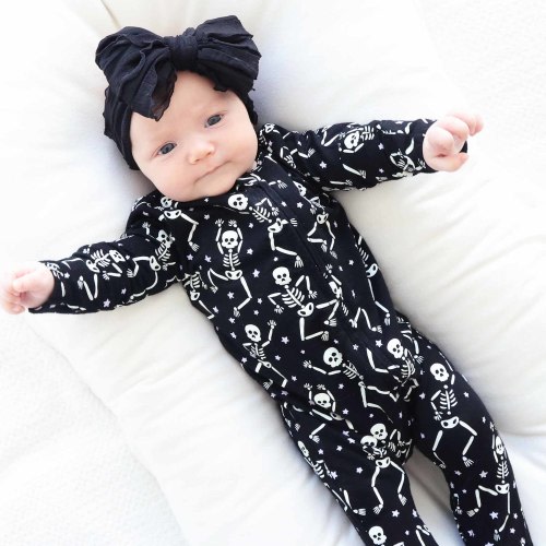 Baddie Bones Zipper Footie