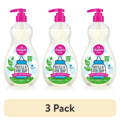 (3 pack) Dapple Baby Bottle and Dish Soap for Baby Products, Fragrance-Free, 16.9 fl oz