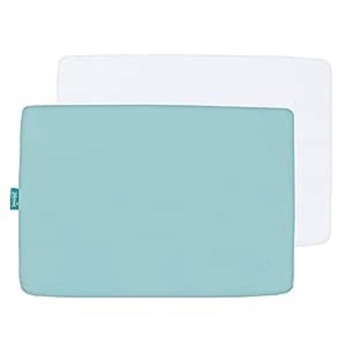 Amazon.com : Mini Crib Sheets Fitted, 2 Pack Portable Playard Pack and Play Sheet, Ultra Soft Microfiber Pack and Play Sheets, White & Aqua, Preshrunk : Baby
