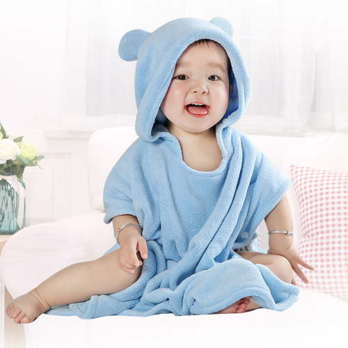 LuxeLiving Kids Hooded Bath Towel - Microfiber, Ultra Soft & Absorbent with Adorable Ear Design, 21.7x23.6in for Toddlers & Newborns, Cozy Post-Bath Comfort