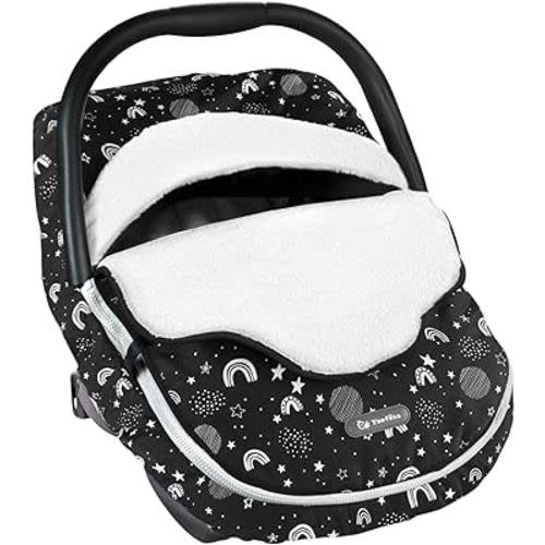 Yoofoss Baby Car Seat Cover Winter Carseat Canopies Cover to Protect Baby from Cold Wind, Super Warm Plush Fleece Baby Carrier Cover for Infant Boys Girls Stars