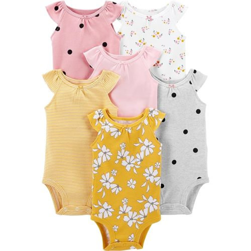 Simple Joys by Carter's baby-girls 6-pack Short-sleeve Bodysuit 24 months