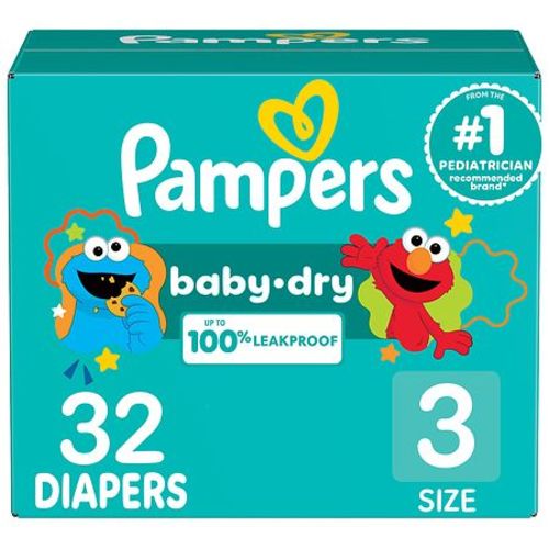 Pampers Baby Dry Absorbent Disposable Diapers Size 3, 16-28 lbs