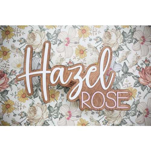 Custom wood name sign | Boho name sign | Girl Name Sign | Above crib sign | Baby shower gift | Layered Name Sign | Large wood name sign