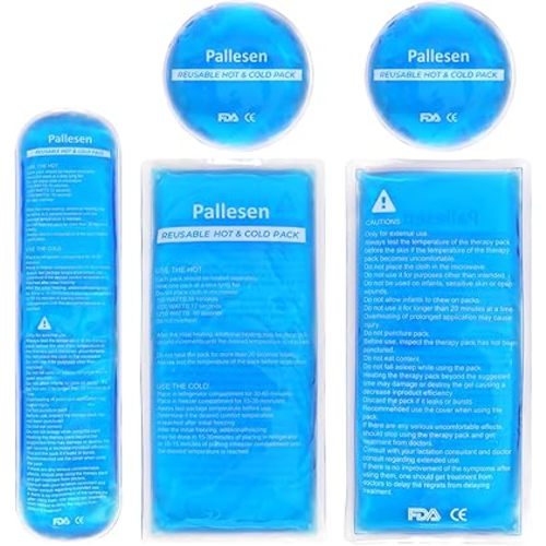 Pallesen Ice Packs for Injuries Reusable – Soft Ice Pack for Injury, Gel Hot & Cold Pack for Pain Relief, Rehab & Flexible Therapy for Knee, Back, Neck, Wrist, Ankle 5-Pack