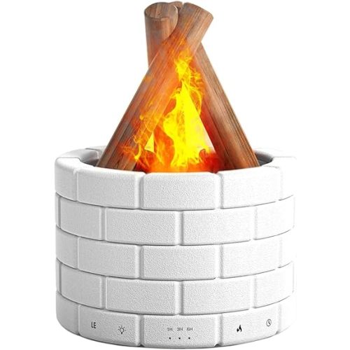 250ml Ultrasonic Fireplace Firewood Flame Fire Bonfire Aroma Diffuser Humidifier, Fake Fireplace Wood Campfire Nightlight Aromatherapy Oil Diffusers, Fall Winter Diffuser for Home Large Room Office