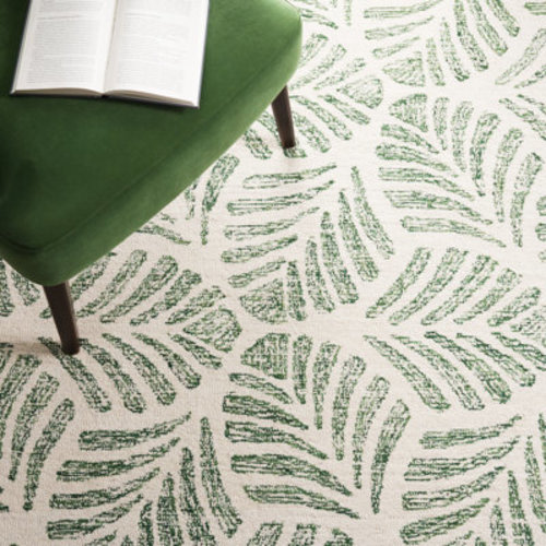 Beachcrest Home™ Rachell Avalyn Floral Handmade Tufted Wool Area Rug in Ivory / Green & Reviews | Wayfair