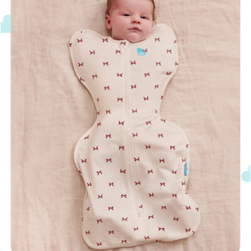 Swaddle Up™ 1.0 TOG Cotton Cream Bows
