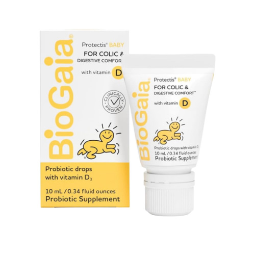 BioGaia Protectis Baby Probiotic Drops | Colic & Gas Relief + Vitamin D | Safe for Newborns | Ease Crying, Fussing, Colic, Gas, Spit-ups & Constipation | No Dairy, Soy & Gluten | 50 Day Supply | 10mL