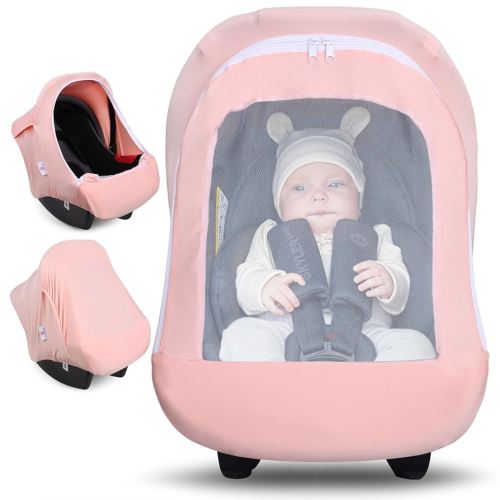 Metplus 2-in-1 Baby Car Seat Cover, Multi Use Cover for Baby Car Seat Canopy with Privacy Sun Shade, Protect Your Baby's Safety Seat with Style, Infant Carrier Covers for Boys & Girls