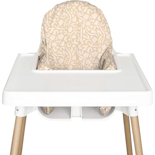 Nibble and Rest Highchair Cushion Cover for Inflatable Cushion, Compatible for IKEA Antilop Highchair,Accessories Stain-Proof and Wipeable Cover (Cushion NOT Included)(Sand Savannah)