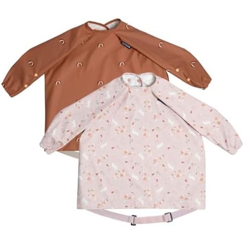 BIBaDO - Long Sleeve Baby Bibs - Babies & Toddlers 6-36 Months - Coverall Baby Led Weaning Bib - Easy Wipe, Soft & Waterproof