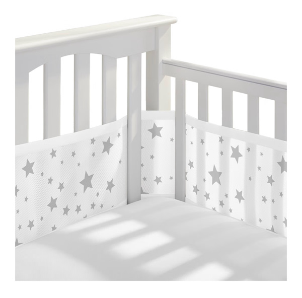 Amazon.com: BreathableBaby Breathable Mesh Liner for Full-Size Cribs, Classic 3mm Mesh, Starlight (Size 4FS Covers 3 or 4 Sides)