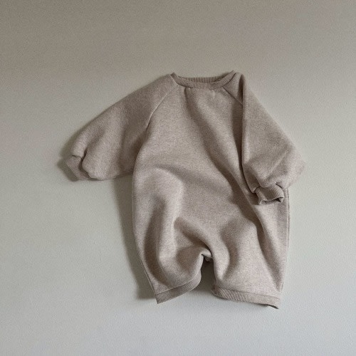 Baby Soft Brushed Cotton Jumpsuit (10-24m) - Oatmeal | AT NOON STORE