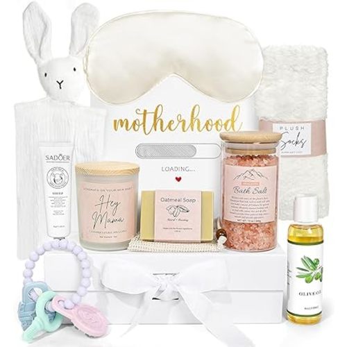 New Mom Gifts, 11PCS New Mom Care Package After Baby, Baby Shower Gifts for Mommy To Be, Gift For Expecting Mother, Pregnancy Gift Basket Essentials, First Time Mothers Day Birthday Gifts for Women