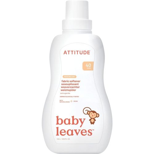 ATTITUDE Baby Liquid Fabric Softener, Plant Based, Pear Nectar, 40 Loads