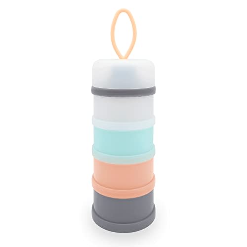 LADISO Baby Formula Dispenser, Formula Container, BPA Free, 4 Layers, Baby Feeding Travel Storage Container, Portable Milk Powder Dispenser Container, Non-Spill Stackable Baby Snack Storage Container