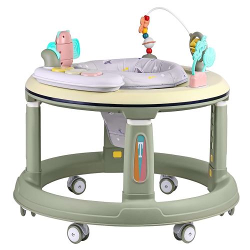 Baby Walker with Wheels | 5 Adjustable Heights & 360° Swivel Seat | Music & Detachable Toys | Bounce Footpad | Activity Center for Boys & Girls 6-18 Months
