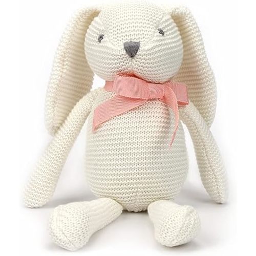 Organic Baby Toys White Bunny Rabbit Stuffed Animal 7.1"