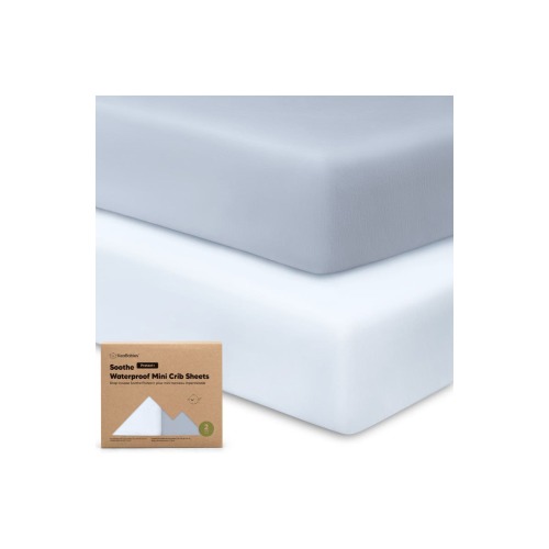 2-Pack Soothe [Protect+] Waterproof Mini Crib Sheets