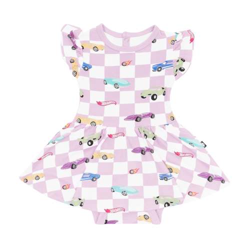 Twirl Bodysuit Dress in Sparkles and Speed | 6-12 months