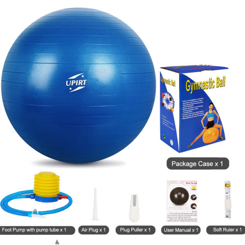 Maustic Exercise Ball, Heavy Duty Pregnancy Ball for Work Out, Extra Thick Balance Ball for Home, Pregnancy,Therapy (Blue, 65cm)