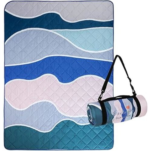 Exclusivo Mezcla Waterproof Picnic Blanket 60x80 Inches Large Multicolor Floral Polyester Sandproof Modern Camping Blanket