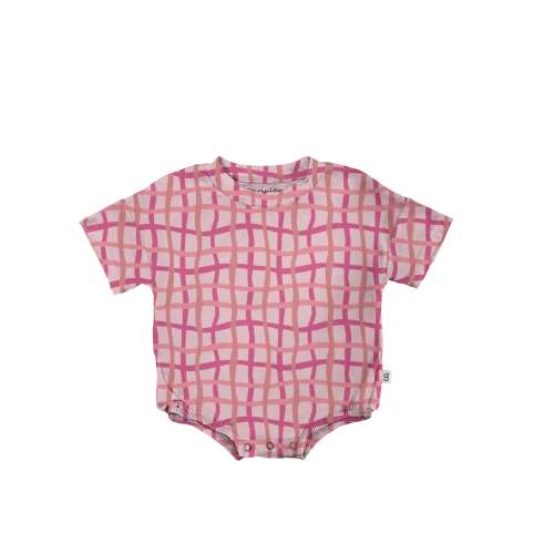 T-shirt Onesie - Pink Wavy Plaid (FINAL SALE)