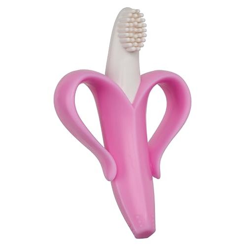 Baby Banana The Original Toothbrush Teether Toy, for Babies Infants Toddlers; USA Family-Owned Business; Teething Relief for Sore Gums, Massaging Soothing; Safest Food Grade Silicone