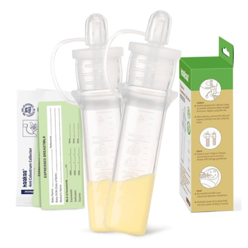 haakaa Colostrum Collector Syringes for Breastmilk Collector for Breastfeeding Moms to Collect Store and Feed Colostrum, 0.1oz/4ml, 2pcs