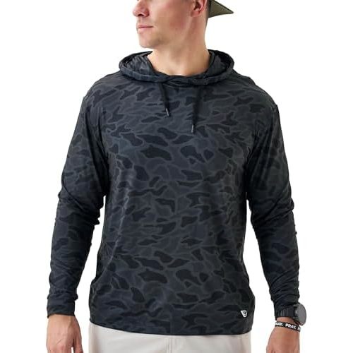 Burlebo Men’s Performance Hoodie – Lightweight Long Sleeve Pullover, Athletic Fit, Moisture-Wicking, Sun Protection