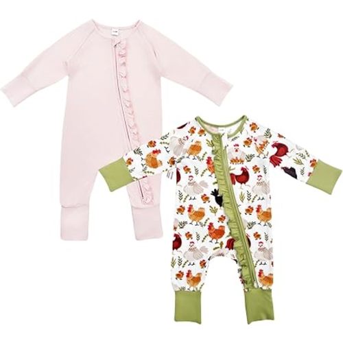 Bow Dream Baby Girl Romper Jumpsuit Bamboo Rayon Baby Clothes Boys & 2 Way Zipper Outfit Baby Clothes for Girls