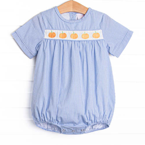 Harvest Festival Embroidered Bubble, Blue Gingham – Stitchy Fish
