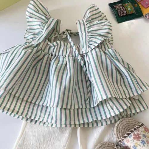 Baby Striped Tank Top/Bell-bottomed Pants