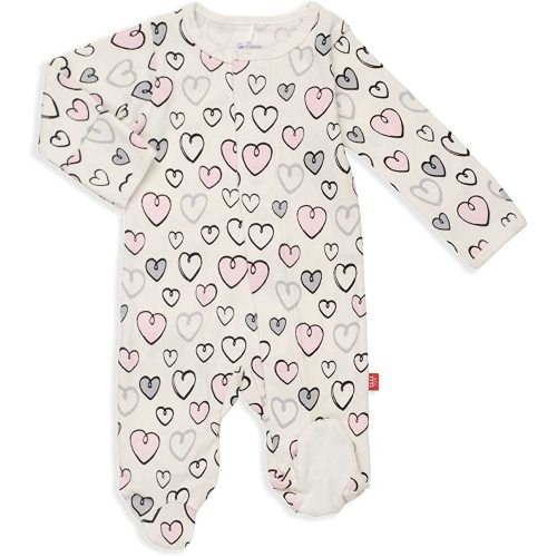 Magnetic Me Footie Pajamas - 100% Organic Cotton Baby Pajamas - Quick Magnetic Fastener Sleeper for Baby Boy and Girl