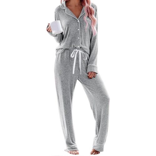 JEYONG Women's Pajama Set – Long Sleeve Button Down Postpartum Lounge Sets – Soft Loungewear Sleepwear Set Cozy PJs for Women